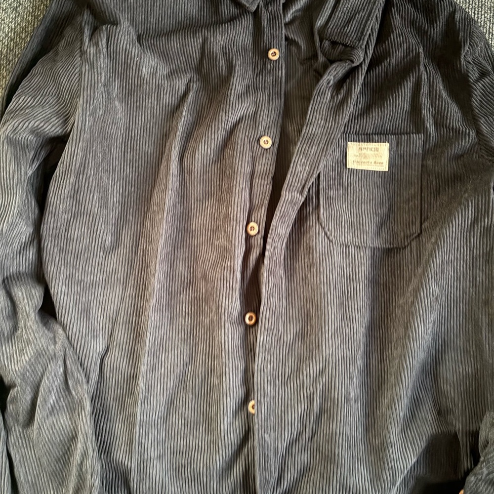 SHEIN Black corduroy button down.